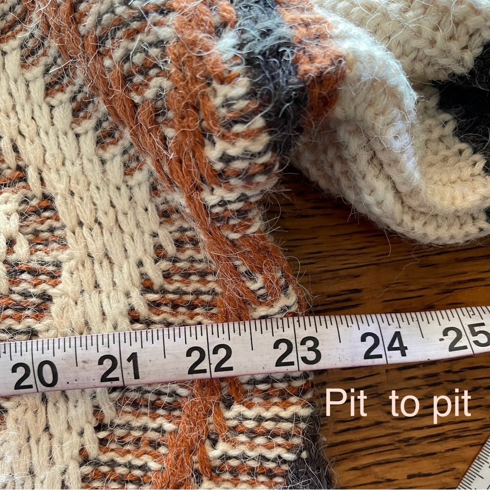 Pol Aztec Diamond Pattern Knit Sweater Burnt Oran… - image 8